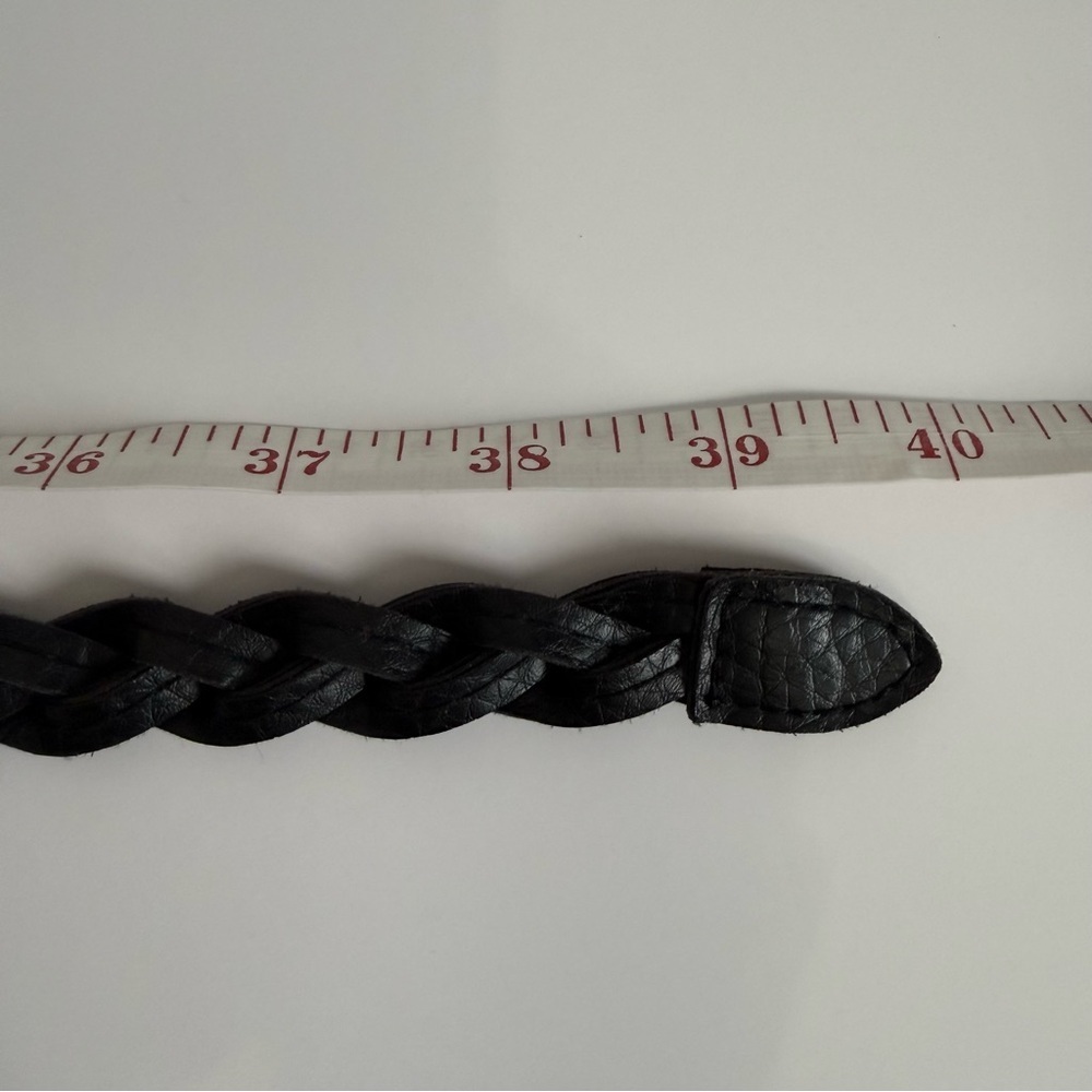 Women's Black Braided Leather Belt - Picture 2 of 2